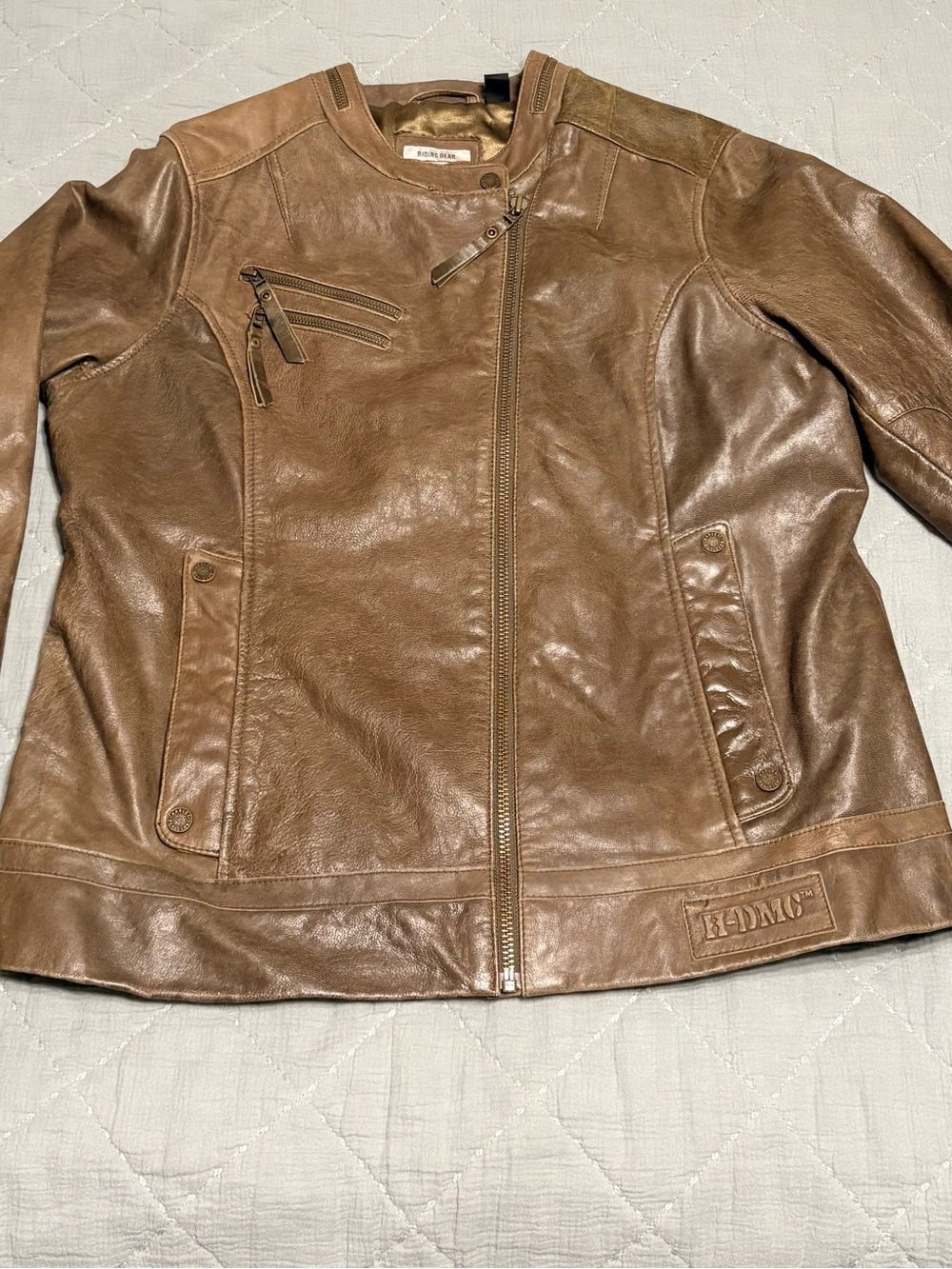 Harley-Davidson Brown Leather Asymmetrical Leather Jacket